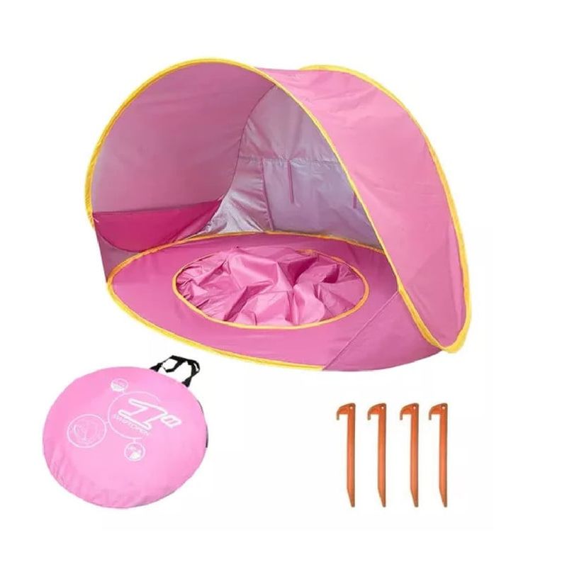 ANGELES DEL HOGAR - Tienda Carpa Playa Bebé Piscina 2 En 1 Protección Solar Uv Lila