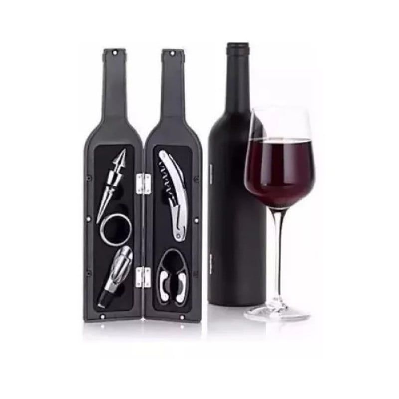 ANGELES DEL HOGAR - Set De Vino Sacacorchos Accesorios Con Forma De Botella