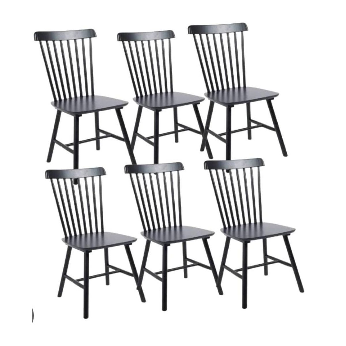 HABITA2 CHILE - Pack 6 Silla de Comedor Windsor de Madera Negro