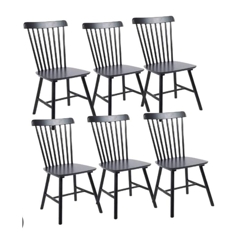 GENERICO - Pack 6 Silla de Comedor Windsor de Madera Negro