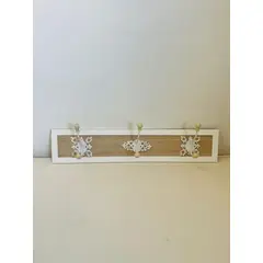 GENERICO - Colgador Vintage Blanco 3 Perchas