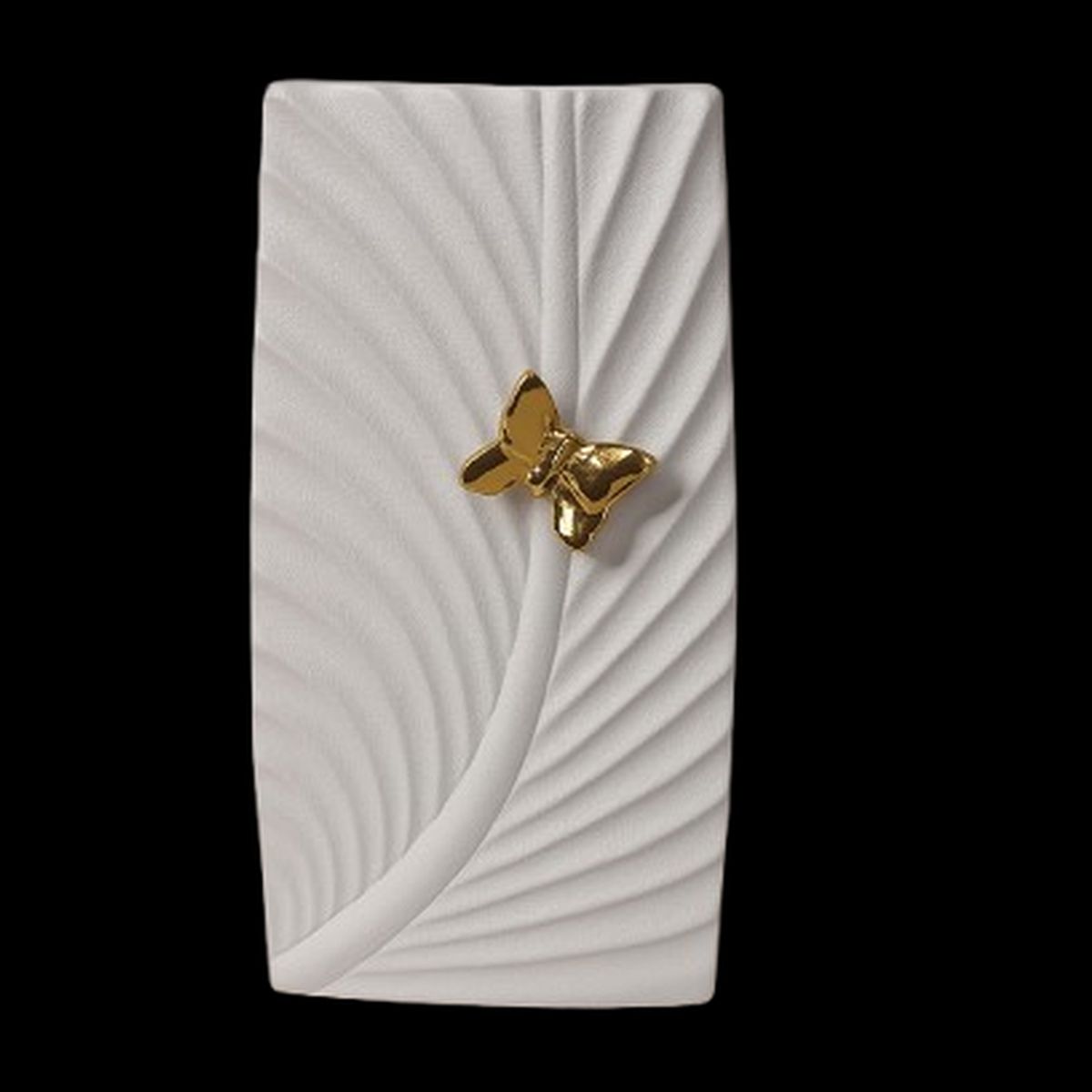 GENERICO - Florero Nórdico Blanco con Mariposa