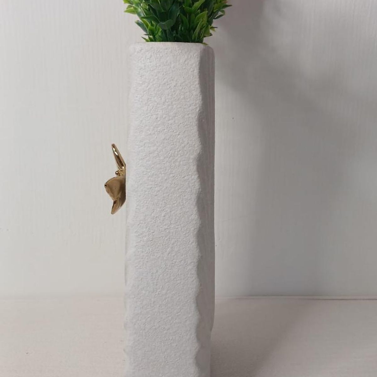 GENERICO - Florero Nórdico Blanco con Mariposa