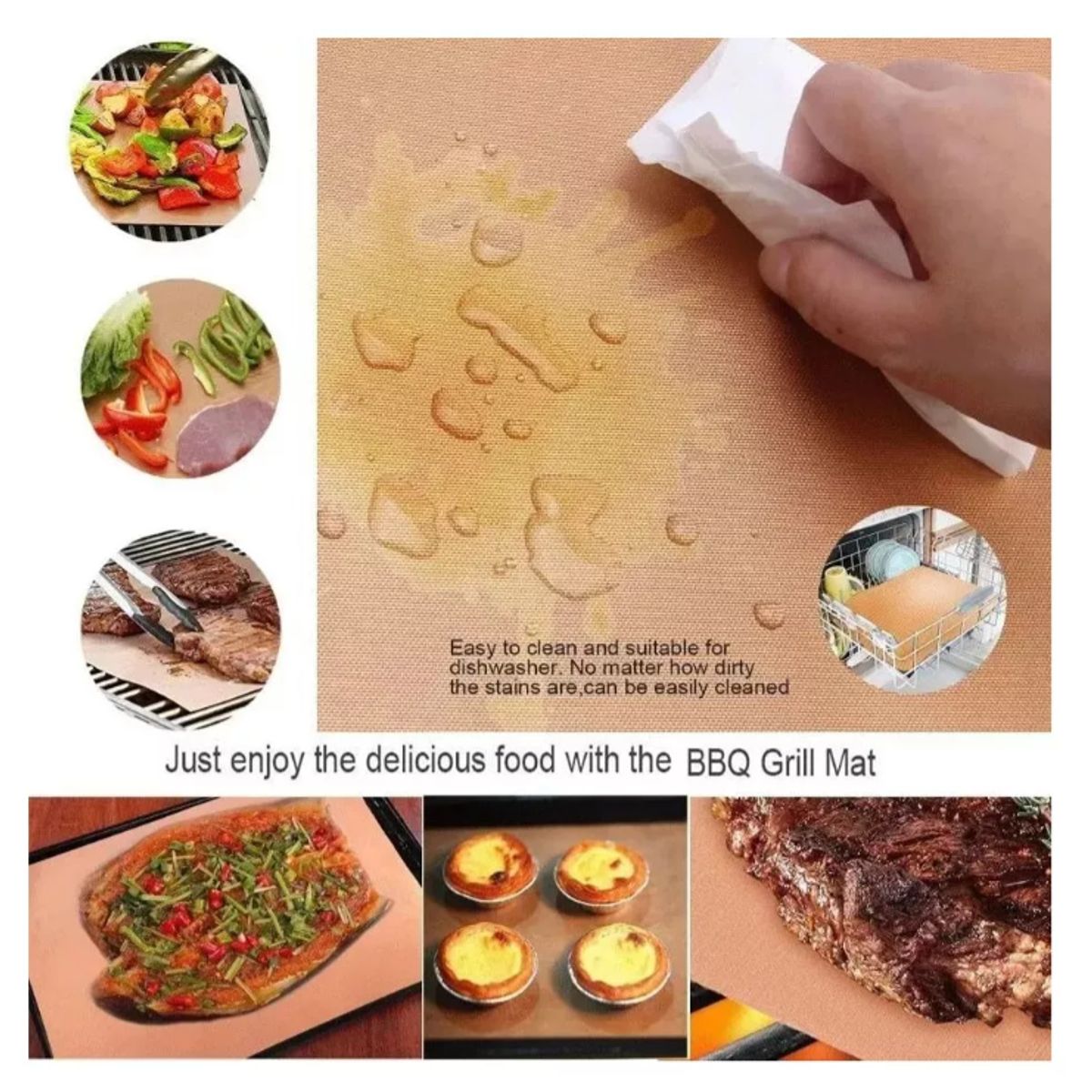 KUANGYE - 4 Laminas De Teflon Multiuso Sublimacion,cocina 60x40 Cm