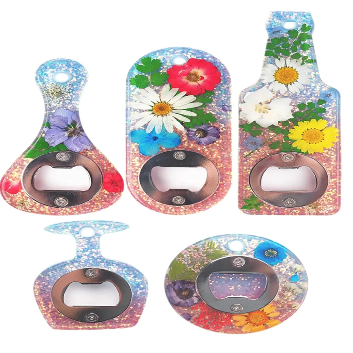 KUANGYE - Pack 5 Molde Silicona Destapador Abridor Botella Cerveza De Resina