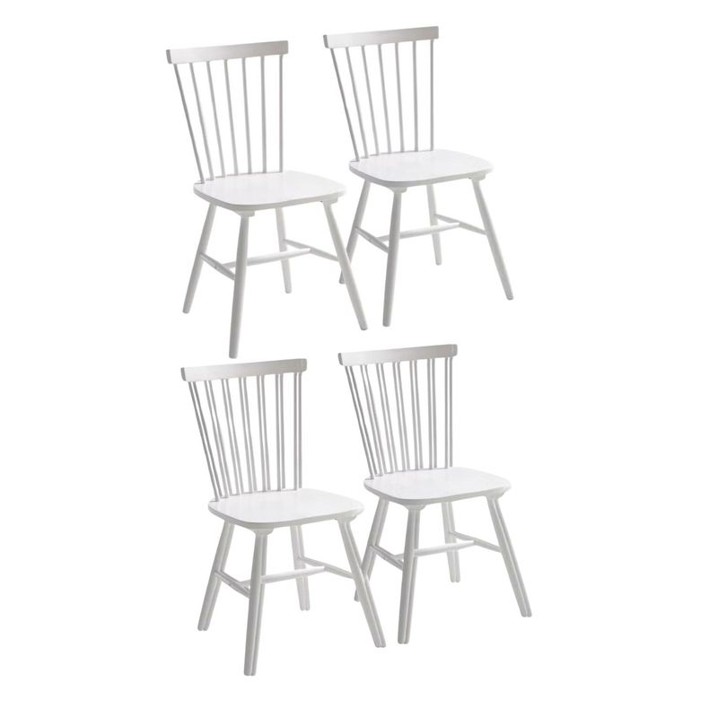 GENERICO - Pack 4 Silla de Comedor Windsor de Madera Blanco