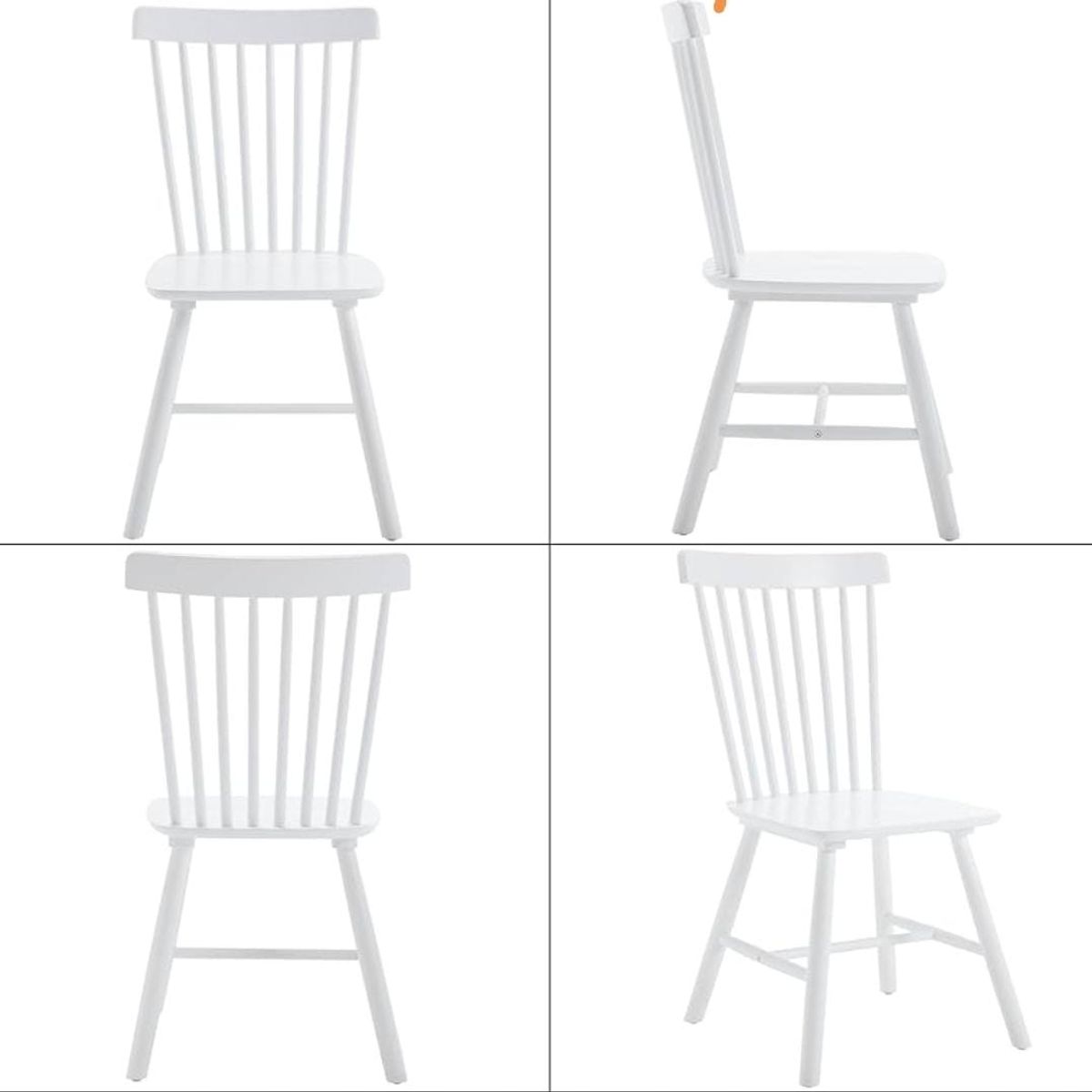 HABITA2 CHILE - Pack 4 Silla de Comedor Windsor de Madera Blanco