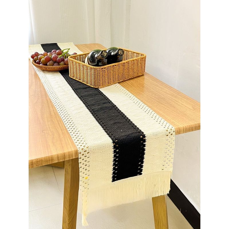 GENERICO - Camino De Mesa Tejido De Algodón Y Lino 35 x 210 cm estilo nordico