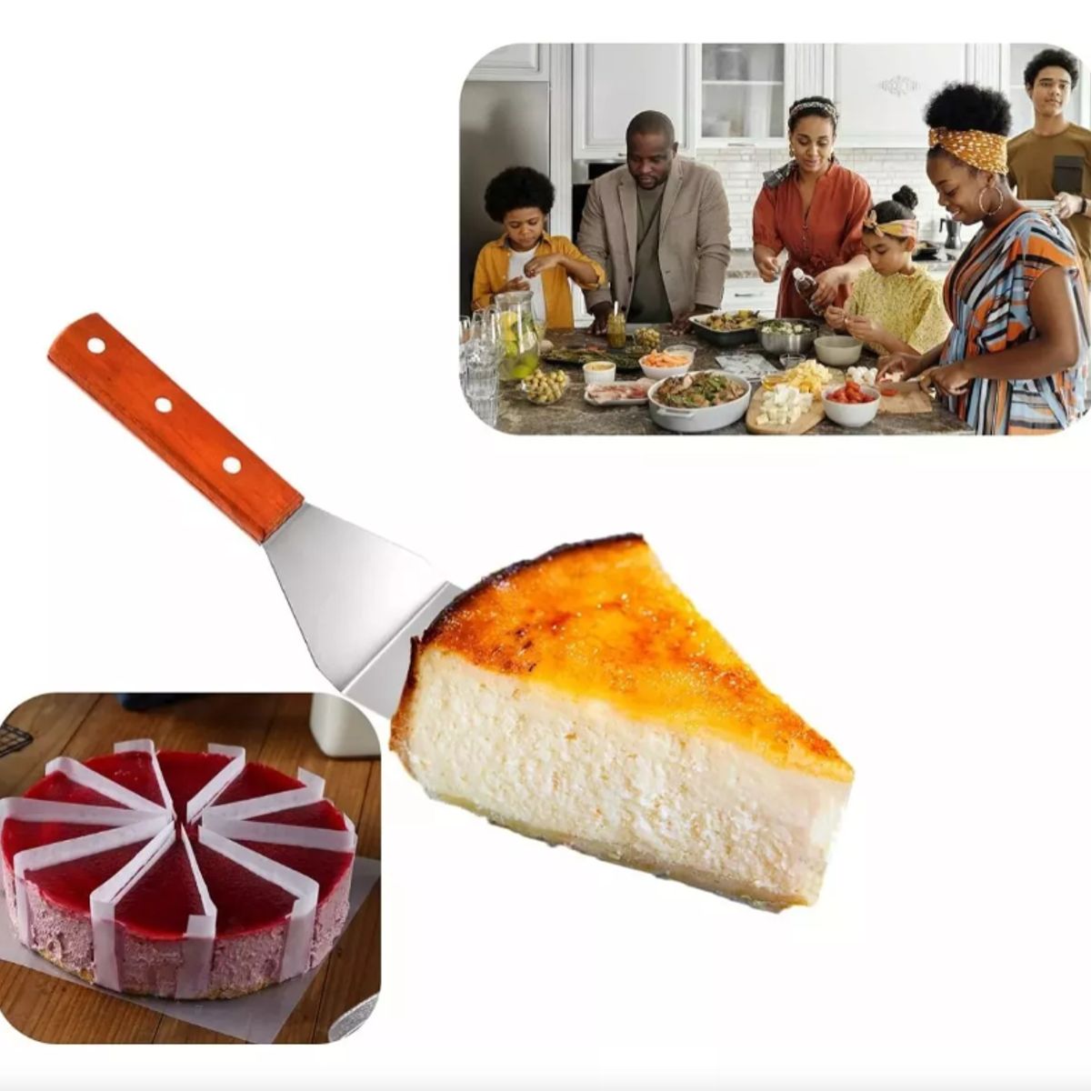 KUANGYE - Set 3 Espatulas Churrasqueras Gruesa Asado Cocina Plancha