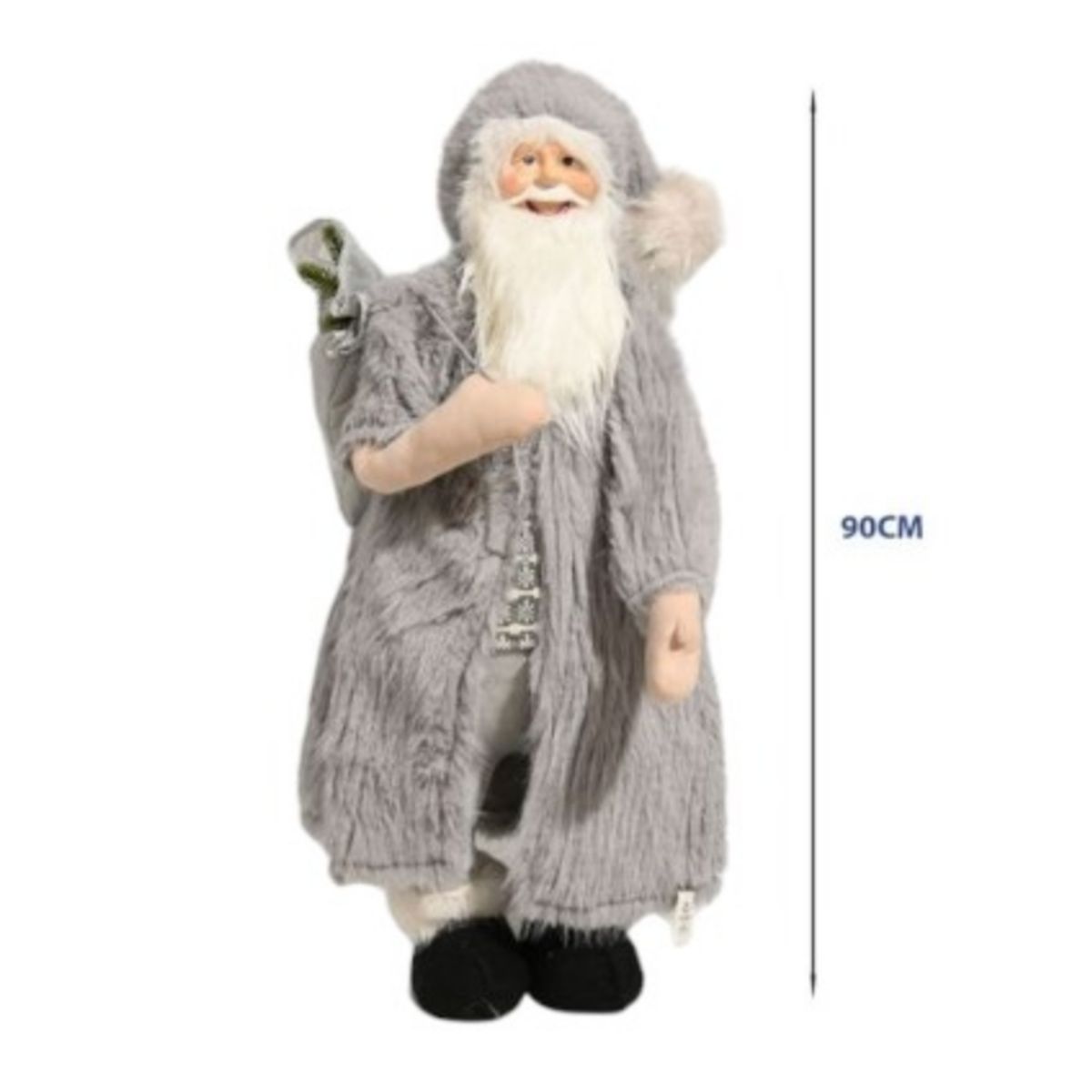 OEM - SANTA VIEJITO PACUERO DECORACION NAVIDEÑA 90 CM GRIS