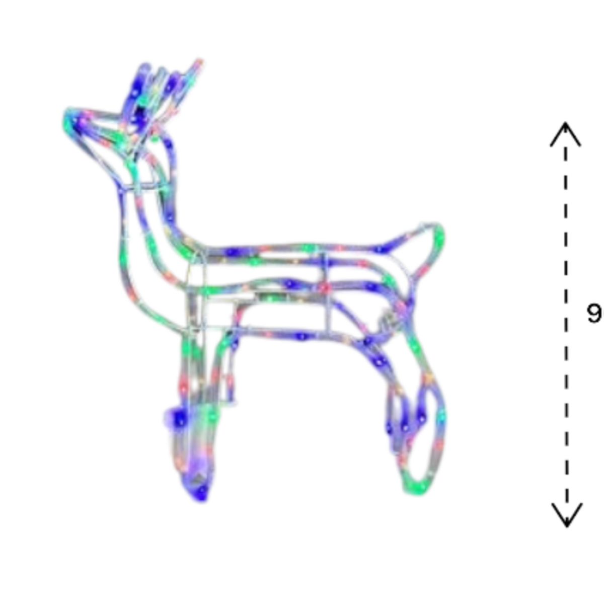 OEM - RENO NAVIDEÑO LUCES LED DECORACION NAVIDAD 90 CM MULTICOLOR