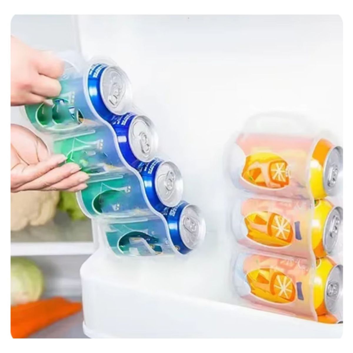 GENERICO - Soporte Porta Cervezas Latas Botellas Organizador De Nevera.