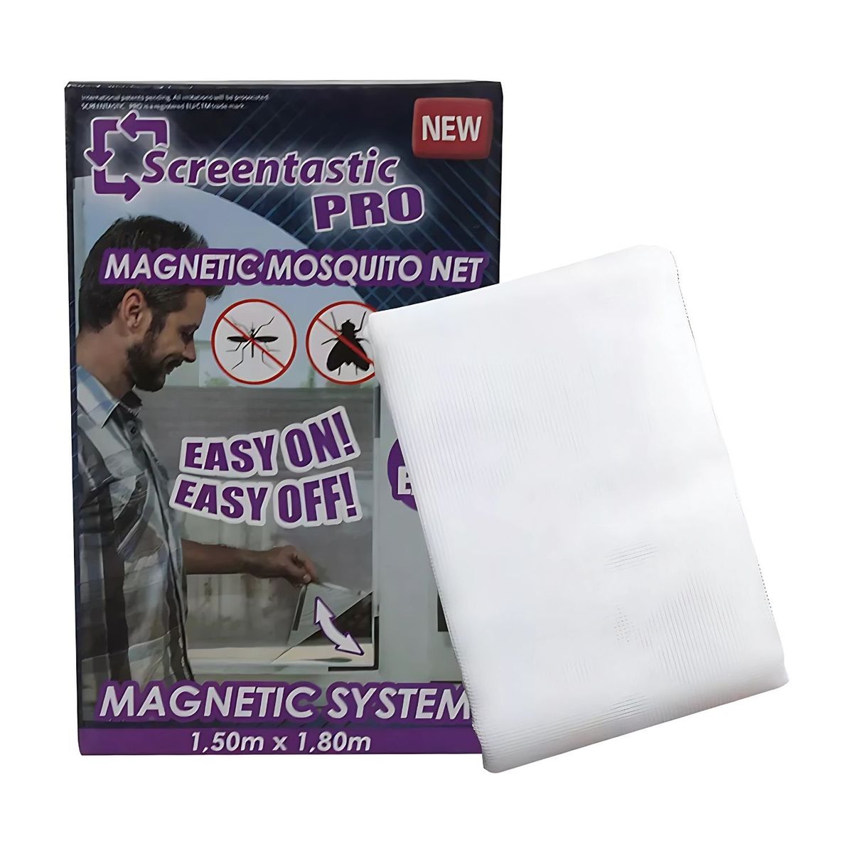 GENERICO - Malla Magnética Ajustable para Insectos Ventanas 150x180.