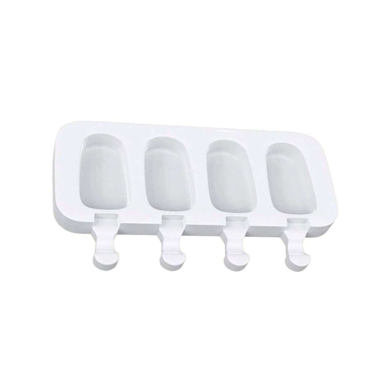GENERICO - Molde Para Helados 4 Cavidades Forma Paleta Blanco Silicona
