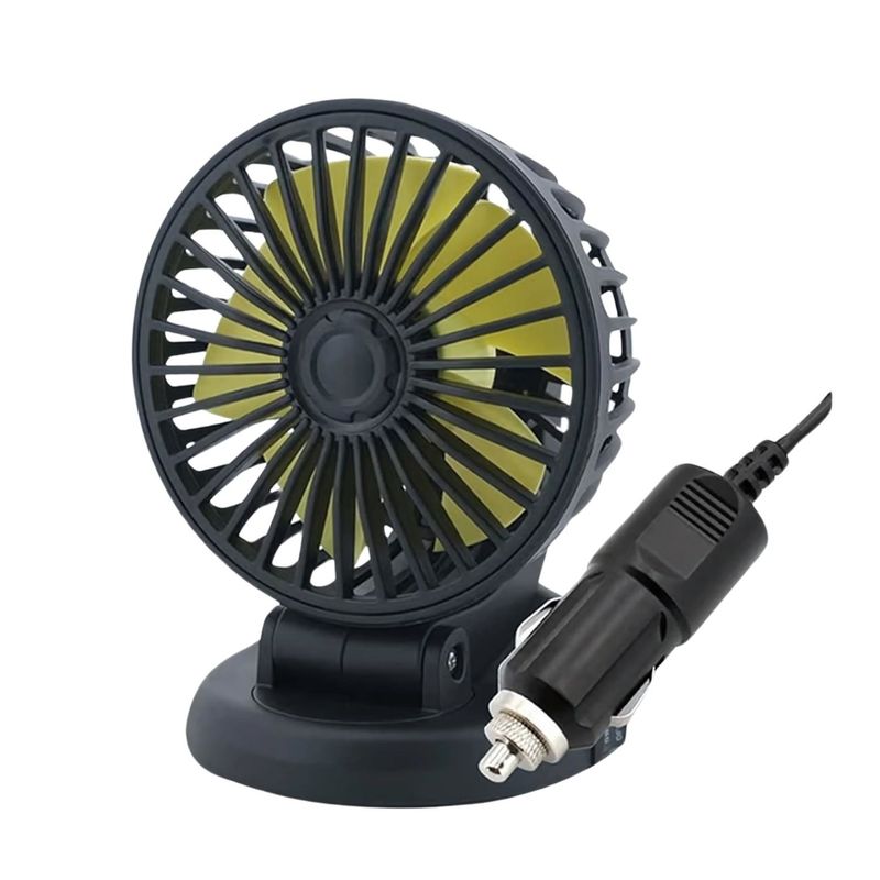 GENERICO - Ventilador Plegable Para Auto Compacto Negro 2 Velocidades.