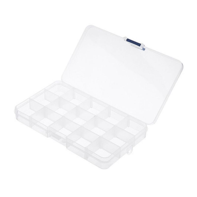 GENERICO - Caja Organizadora Plastico 15 Compartimientos Tranparente