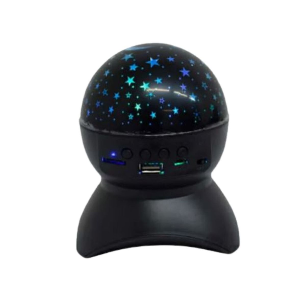 GENERICO - Lampara Parlante USB ProyemLión Rotatoria Luz Estrellas