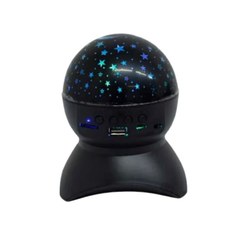 GENERICO - Lampara Parlante USB Proyección Rotatoria Luz Estrellas