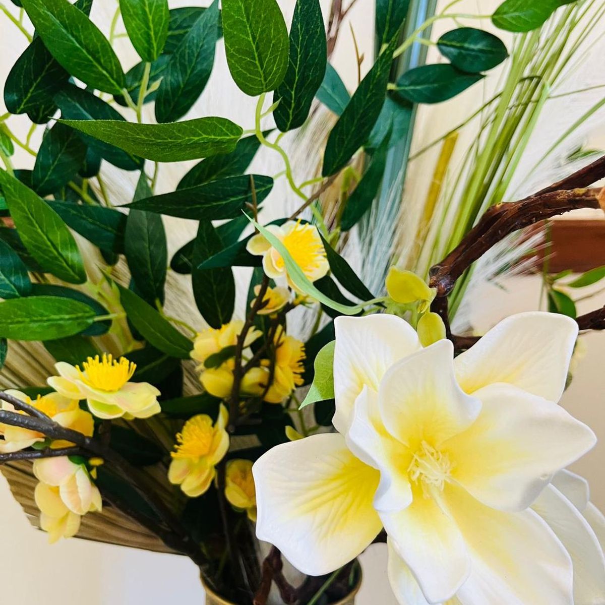 GENERICO - Jarron Metálico Turquesa Con Flores