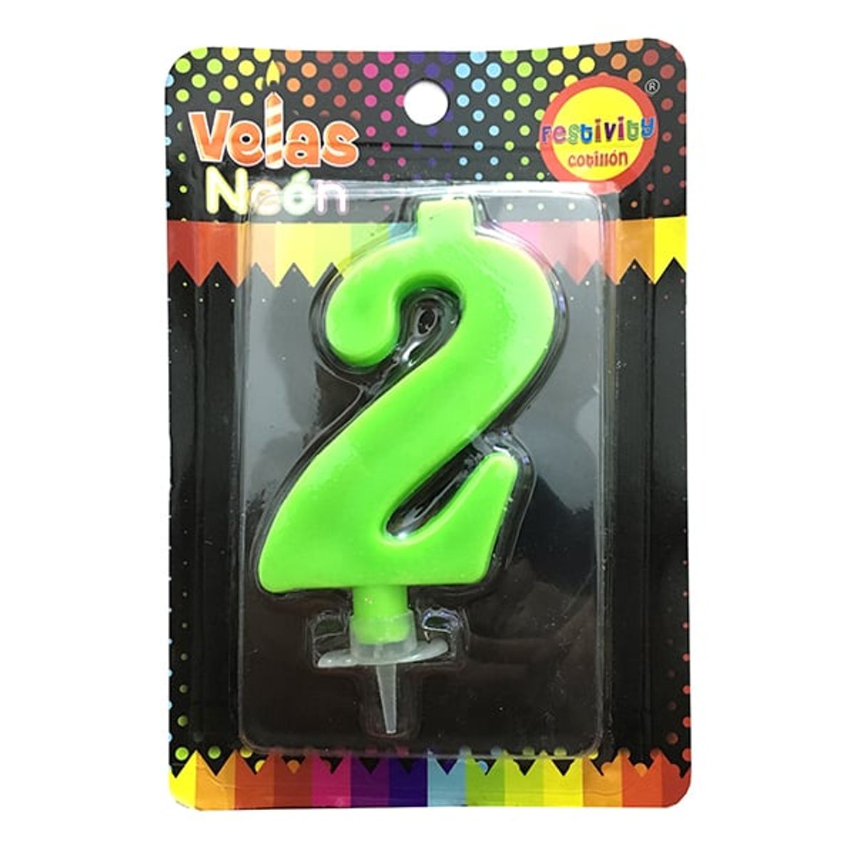 GENERICO - VELA NUMERAL NEON GIGANTE N? 2 X1 UNI