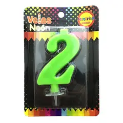 GENERICO - VELA NUMERAL NEON GIGANTE N? 2 X1 UNI