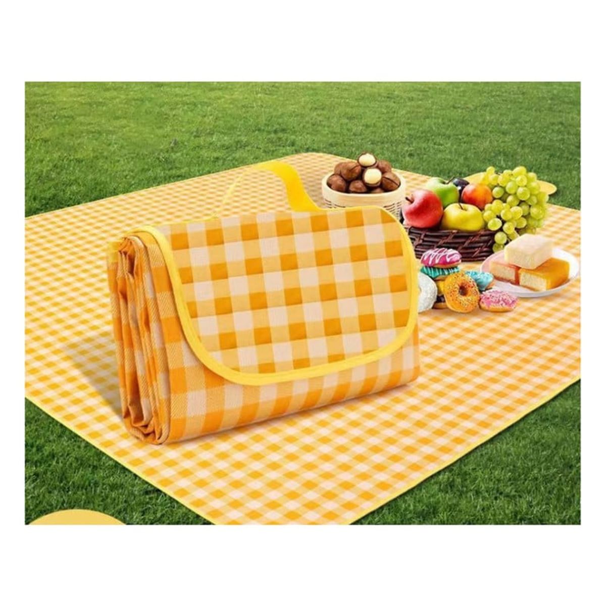 ANGELES DEL HOGAR - Manta De Picnic Impermeable Amarillo 15 m x 2 m