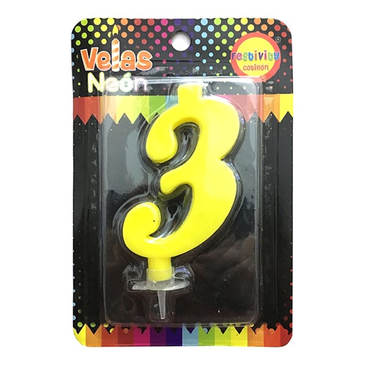 GENERICO - VELA NUMERAL NEON GIGANTE N? 3 X1 UNI
