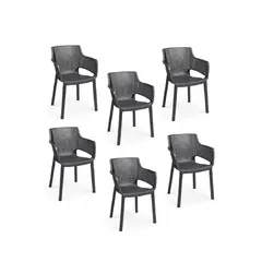 KETER - Set De 6 Sillas Terraza Plastico Elisa