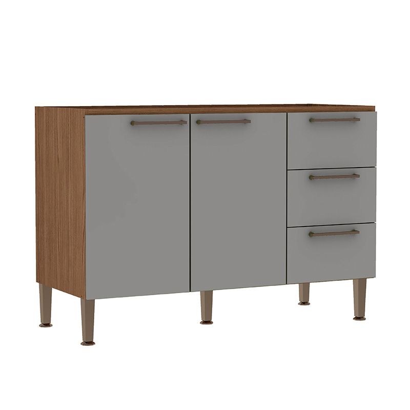 DF HOME - Mueble Base 2 Puertas 3 Cajones Corredera Telescópica Conecta - Fendi 1303L.0002