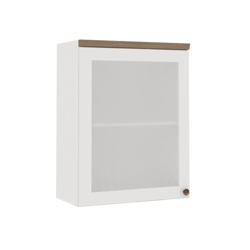 DF HOME - Mueble Aéreo 1 Puerta de Vidrio Empavonado 600 Studio - Blanco 1507.0002