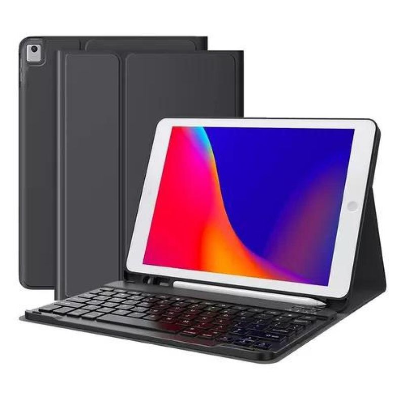 GENERICO - Carcasa funda con teclado para iPad Linkon 102 y 109 color negro