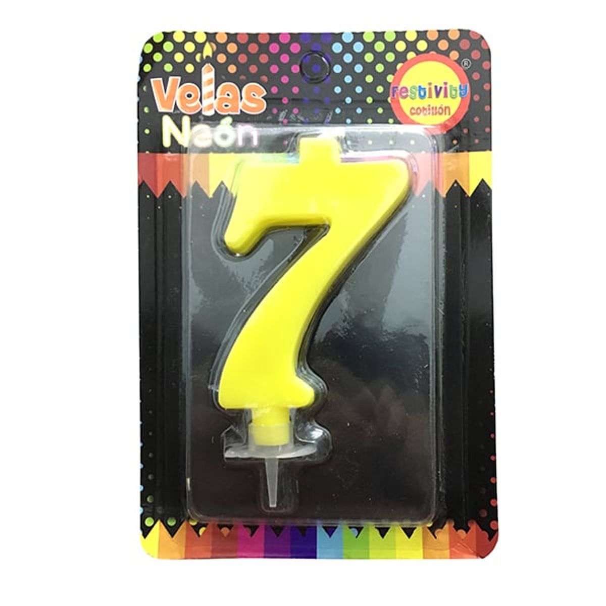 GENERICO - VELA NUMERAL NEON GIGANTE N? 7 X1 UNI