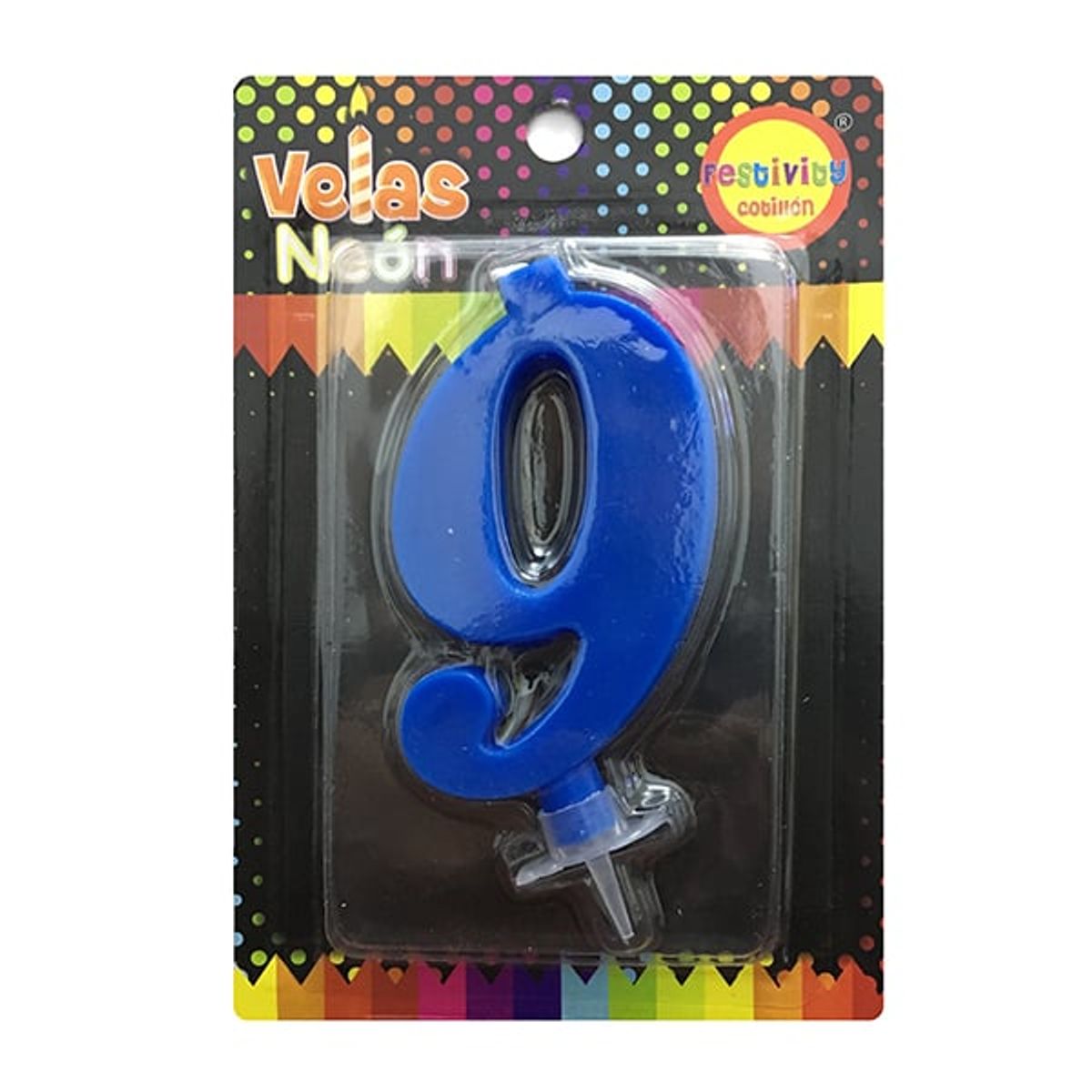 GENERICO - VELA NUMERAL NEON GIGANTE N? 9 X1 UNI