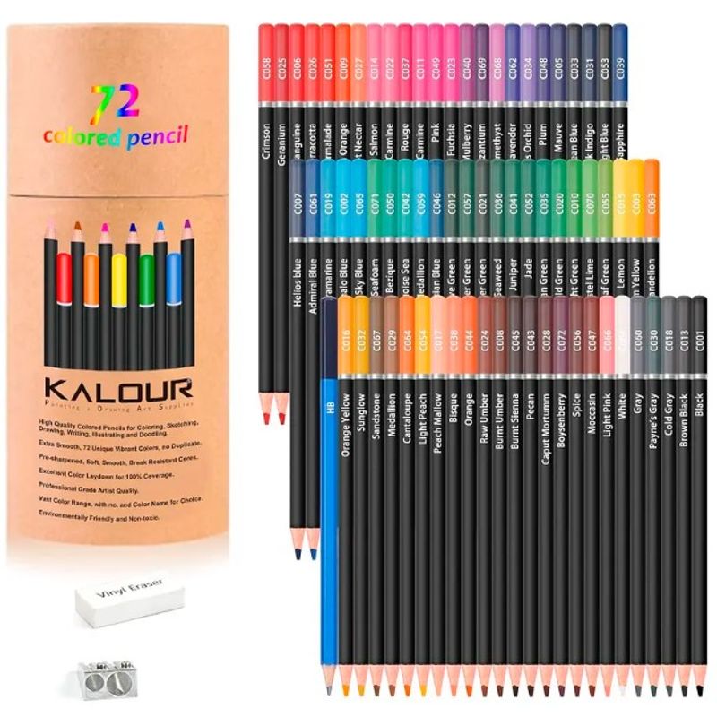 GENERICO - Juego De Lapices De Colores 72pzs Arte Dibujo Profesional