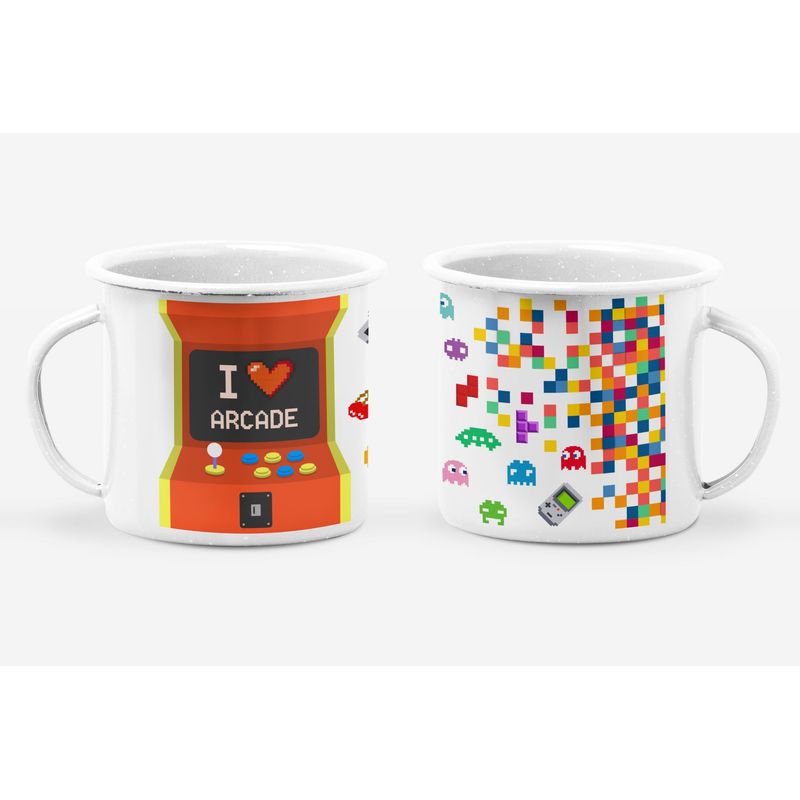S/M - Taza Enlozada Lechera I Love Arcade Video-juegos-retro