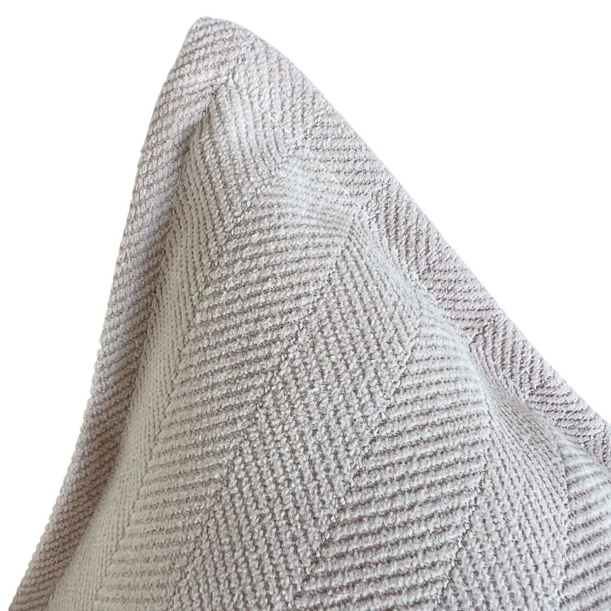 MANDIRHOME - Funda de Cojín Pestaña Beige Cuadrada