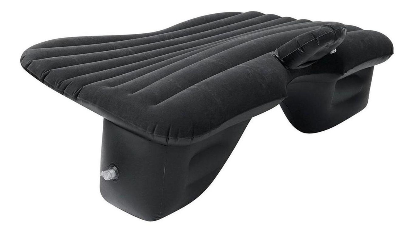 Colchon Inflable Auto Almohada Compresor Negro - Negro