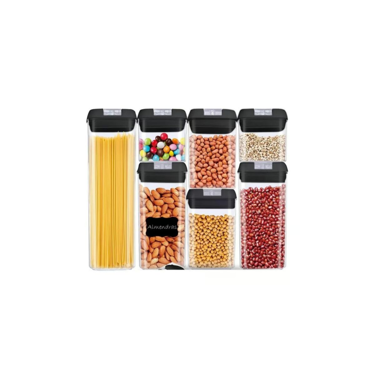 GENERICO - Pack 7 Envases Recipientes Hermeticos Especieros Cocina