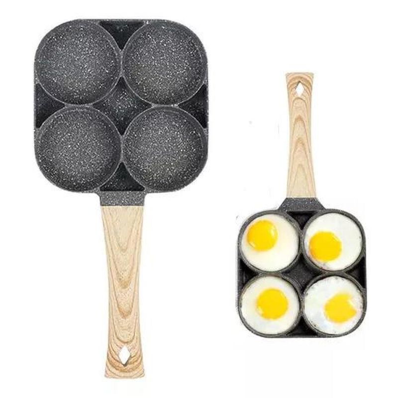 GENERICO - Sartén para freír 4 hamburguesas y huevos de color gris