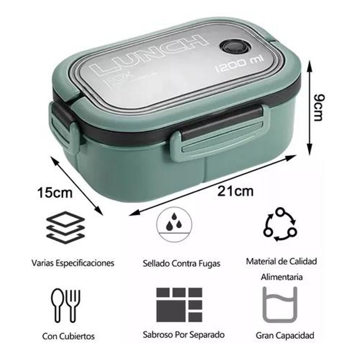 GENERICO - Lonchera Hermética 1200ml - Colación Almuerzo Fiambrera