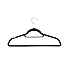 GENERICO - Pack de 50 perchas terciopelo antideslizantes color negro