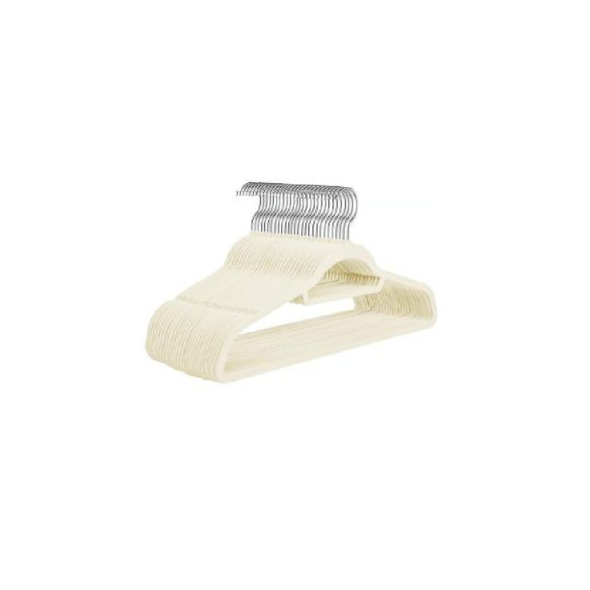 GENERICO - Set de 50 ganchos colgadores de ropa terciopelo blanco