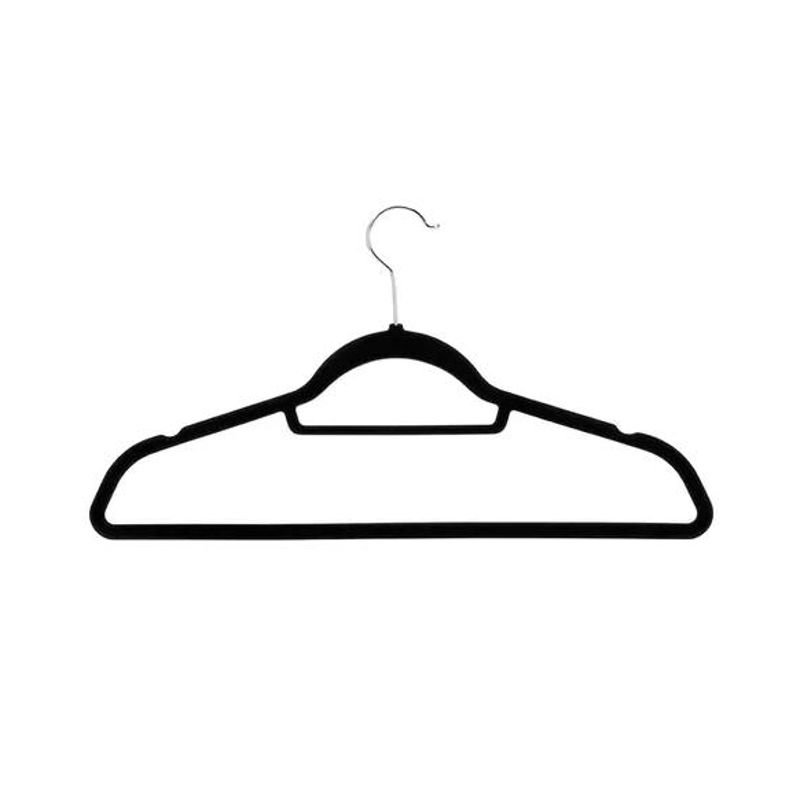 GENERICO - Pack de 10 perchas terciopelo antideslizantes color negro