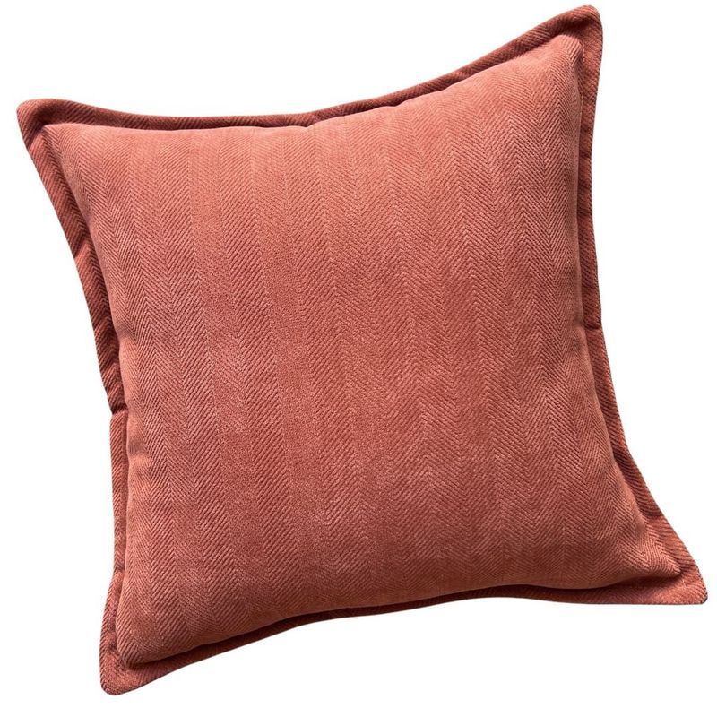 MANDIRHOME - Funda de Cojín Pestaña Terracota Cuadrada