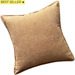 MANDIRHOME - Funda de Cojín Pestaña Camel Cuadrada