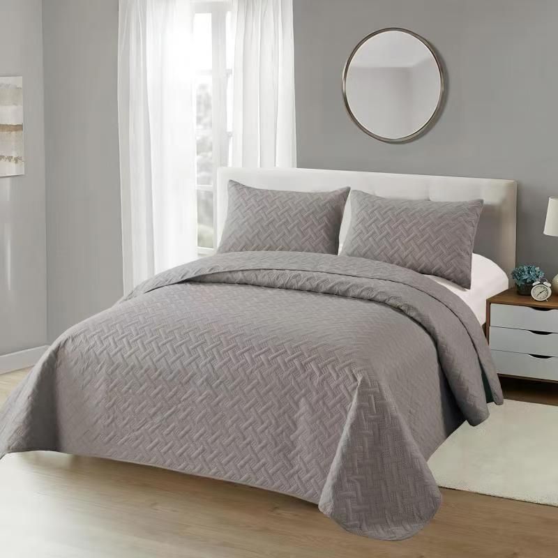 ANGELES DEL HOGAR - Cubrecama Quilt de Verano 2 Plaza Gris