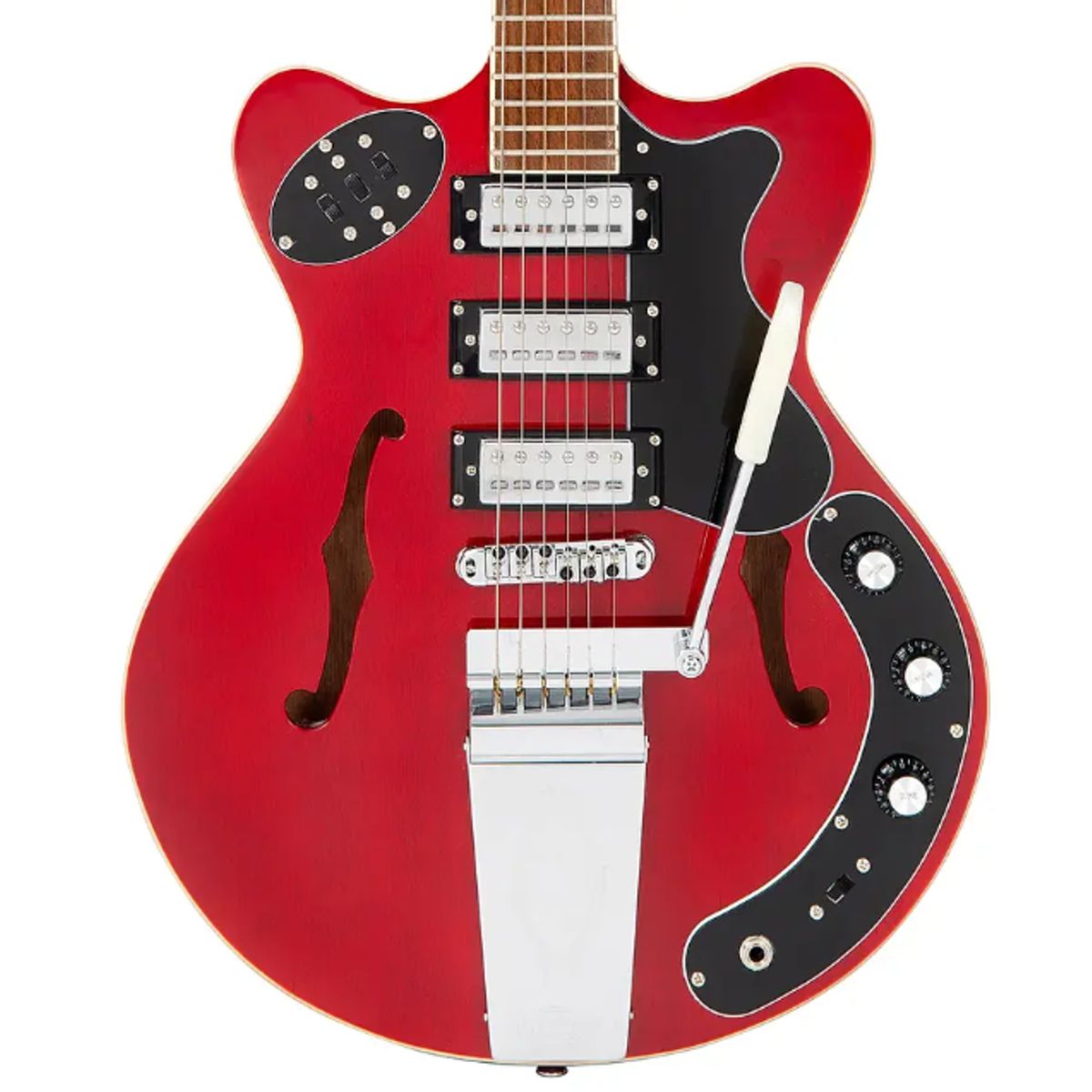 VINTAGE - Guitarra SemiHollow REVO Cherry Red Vintage