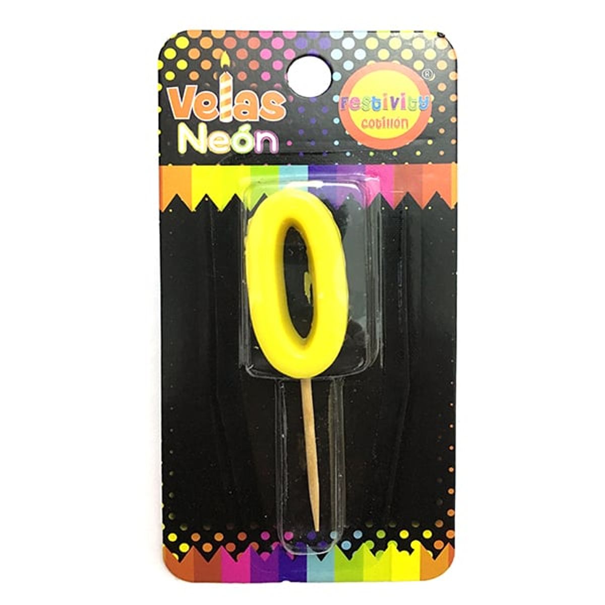 GENERICO - VELA NUMERAL STICK NEON N? 0 X1 UNI