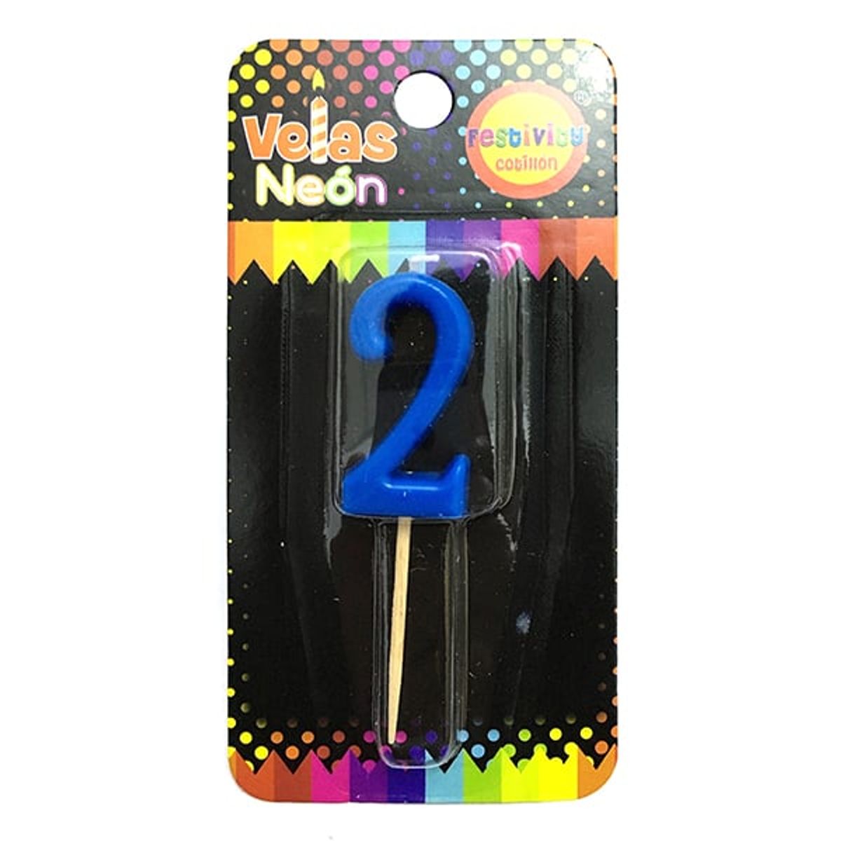 GENERICO - VELA NUMERAL STICK NEON N? 2 X1 UNI