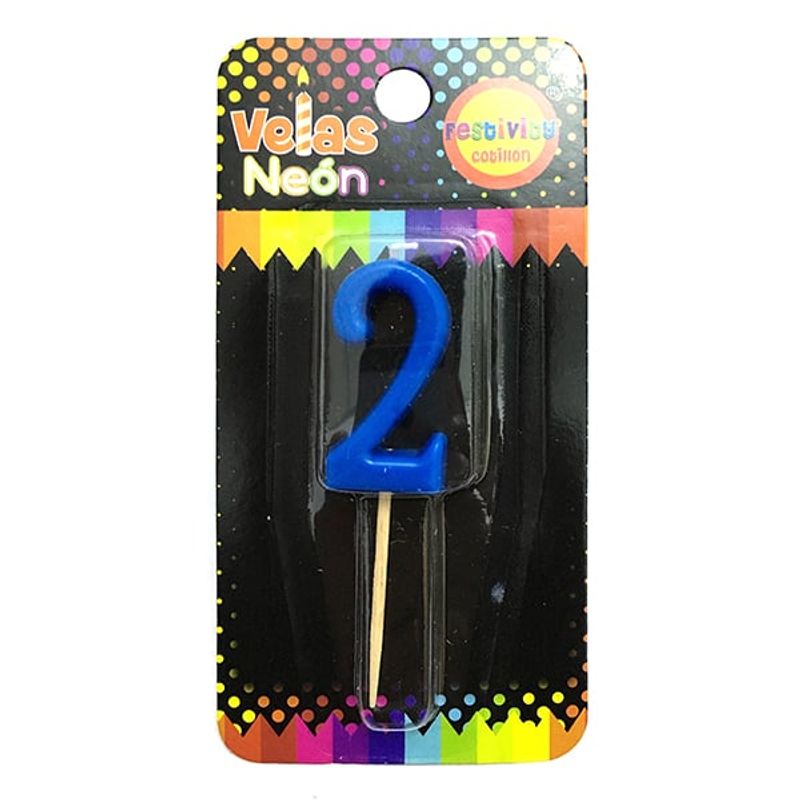 GENERICO - VELA NUMERAL STICK NEON N? 2 X1 UNI